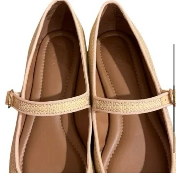 Acinda Maryjane Square Toe woven cream,tan,beige strap Maryjane Flat Nordstrom 9 - Picture 5 of 7